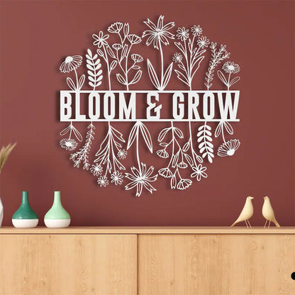 Wildflower Metal Wall Art, Custom Metal Sign