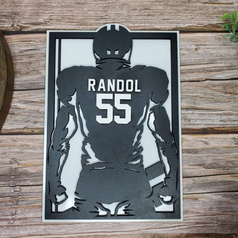 Custom Football Player Sign, Personalized Last Name Player Sign