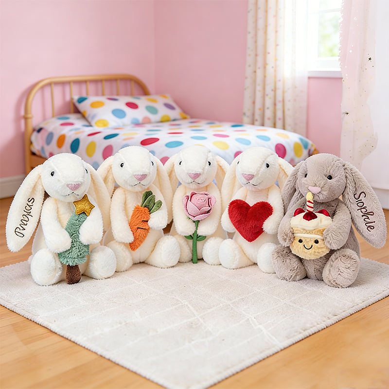 Personalised Easter Embroidered Bunny Rabbit,Custom Bunny Rabbit Plush Toy