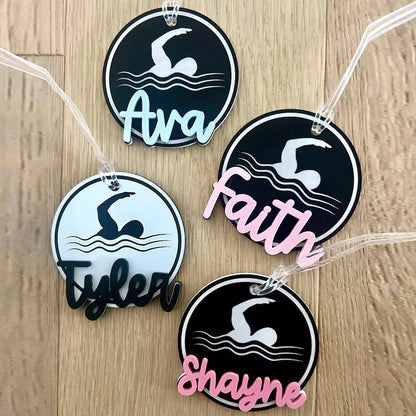 Personalized Name Tag Personalized Baseball Swimming Lacrosse Volleyball Hockey Soccer Dance Cheer Pom Tennis Football Hockey Track Pickleball Basketball Bag Tag