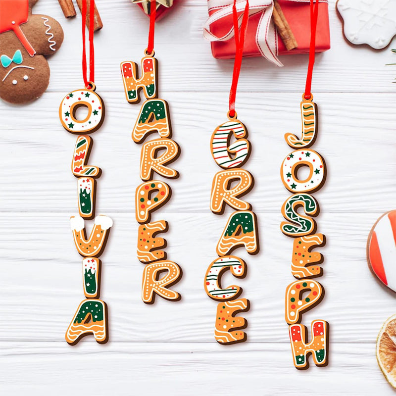 Custom Gingerbread Letter Ornament with Name