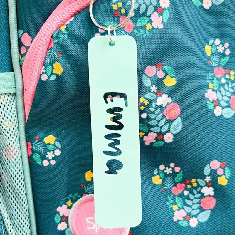 Backpack tag, bag tag, backpack name tag, name keychain