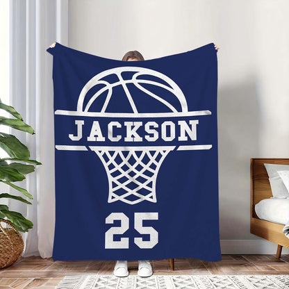 Personalized Basketball Custom Name and Number Blanket