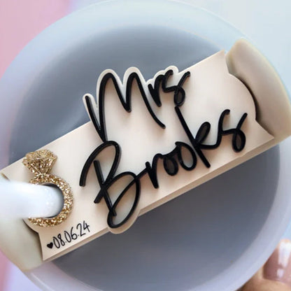 Wedding day gift future Mrs gift, future Mrs cup name plate