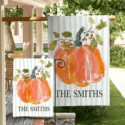 Pumpkin Garden Flag Outdoor Decor Fall Thanksgiving Welcome Sign