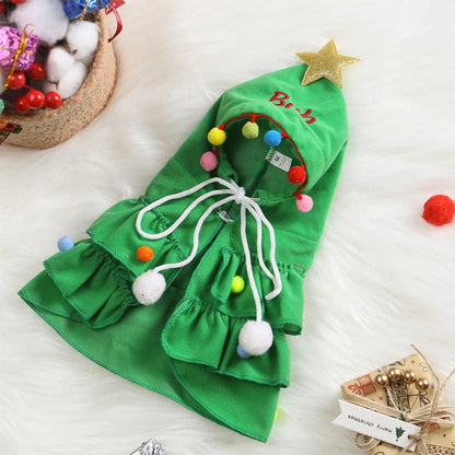 Personalized Christmas Pet Name Cape, Dog Clothes, Christmas tree Cape