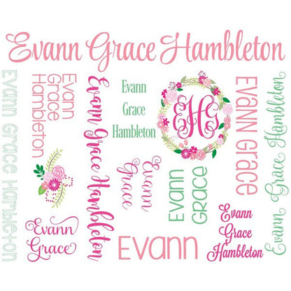 Baby Girl - Personalized Girl Blanket - Monogram Girl Blanket