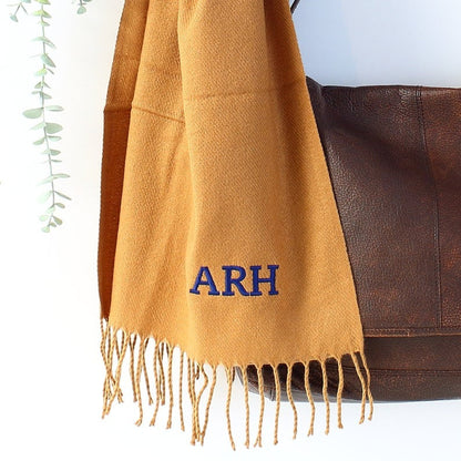 Embroidered Personalised Scarf, Monogrammed Scarf, Winter Scarf