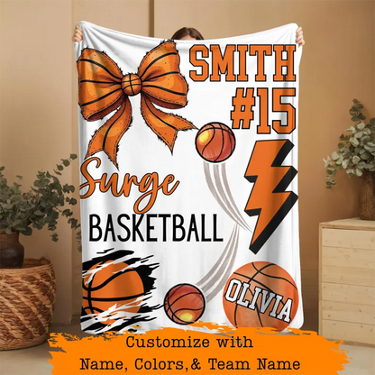 Personalized Sport Blanket: Custom Team Name & Number