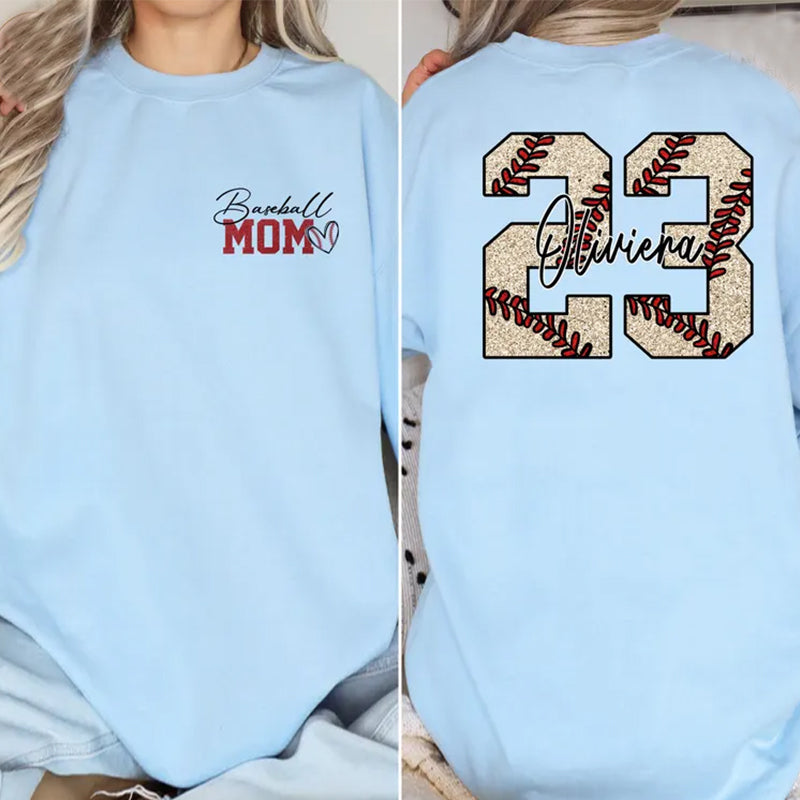 Custom Baseball Mom Sweatshirt, Personalized Baseball Mom Sweatshirt