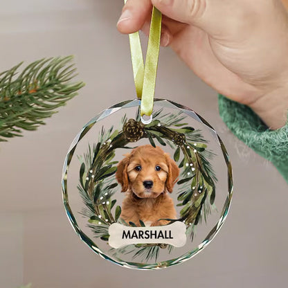 Custom Dog Photo Ornament: Personalized Pet Memorial Gift