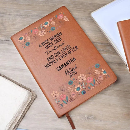 Personalized Retirement Gift for Her Happy Retirement Leather Journal