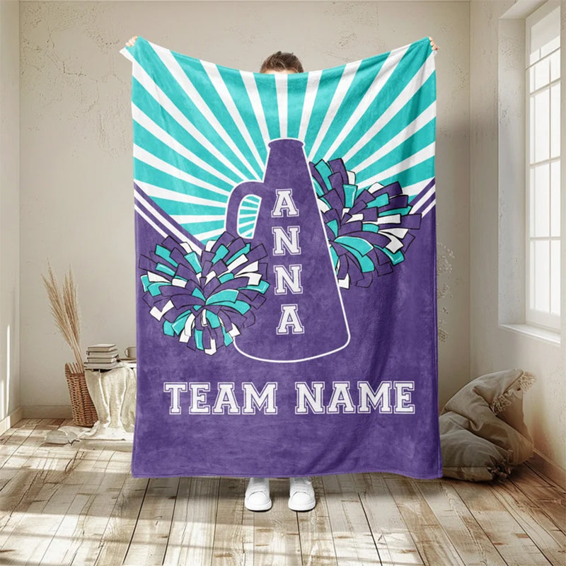 Personalized Cheerleading Blanket, Custom Name