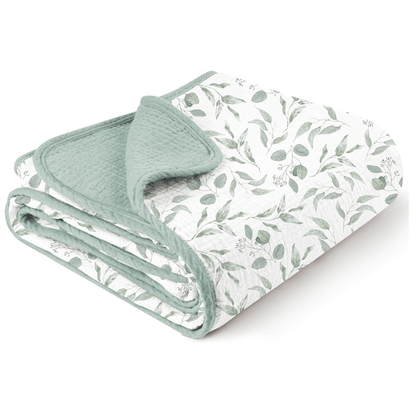 Personalized Muslin Baby Blanket with Name, Custom Embroidered Baby Swaddle