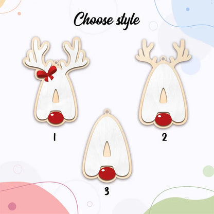 Personalized Christmas Letter Ornament 2025 Custom Family Initial Reindeer Decoration