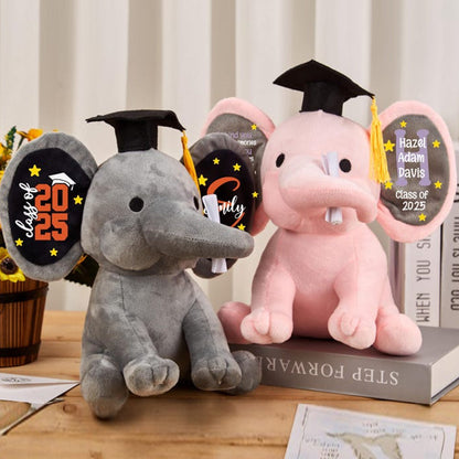 Personalized Graduation Elephant,Graduation Elephant Stuffed Anima,University Class of 2025 Gift
