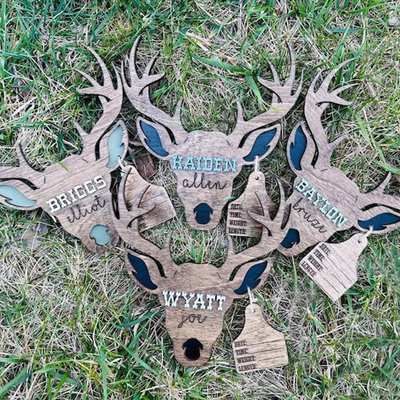 Baby Boy Deer Birth Stats Sign / Nursery Announcement
