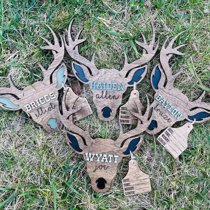 Baby Boy Deer Birth Stats Sign / Nursery Announcement