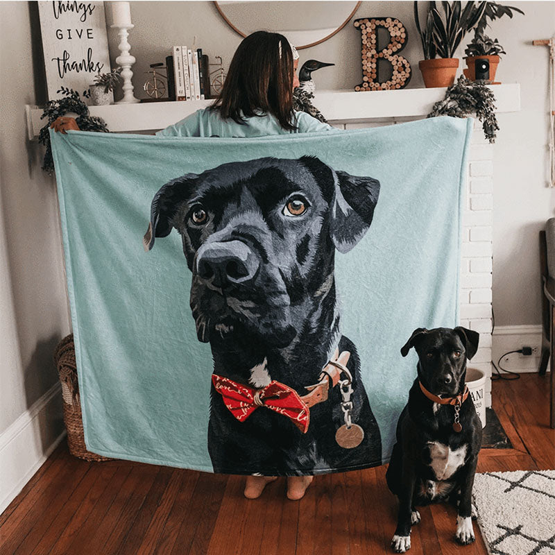 Pet Memorial Gifts Custom Printed Blanket-Photo Blanket Dog Blanket