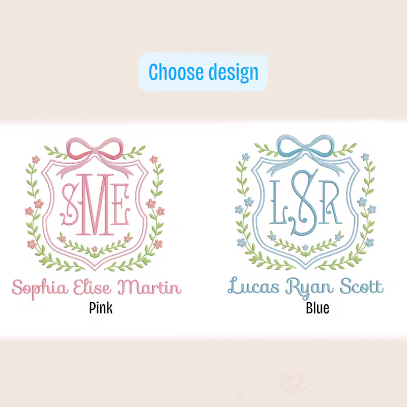 Custom Baby Banner, Welcome Banner with Floral Crest