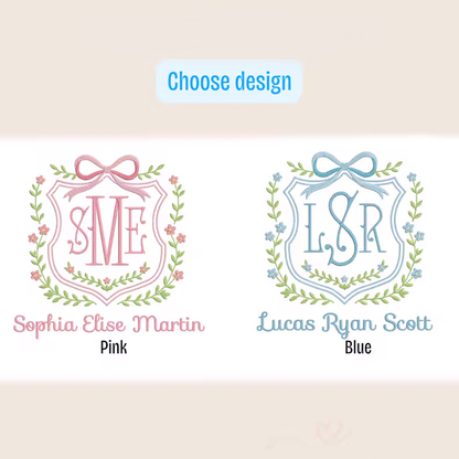 Custom Baby Banner, Welcome Banner with Floral Crest
