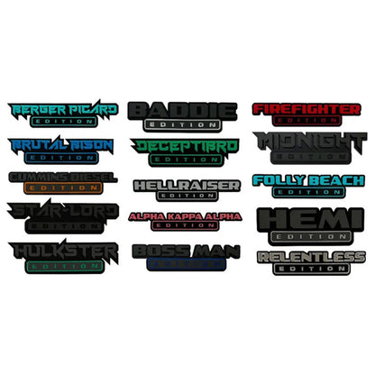 Custom text badge, Edition badge, Custom edition badge
