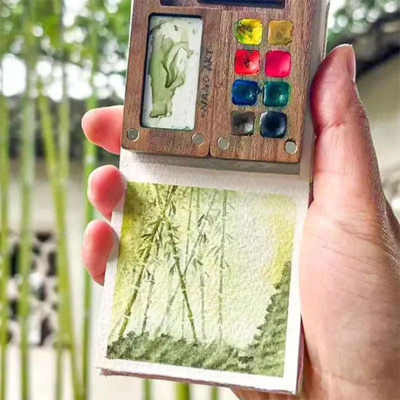 Portable watercolor set, Creative gift idea, Art supplies for journaling