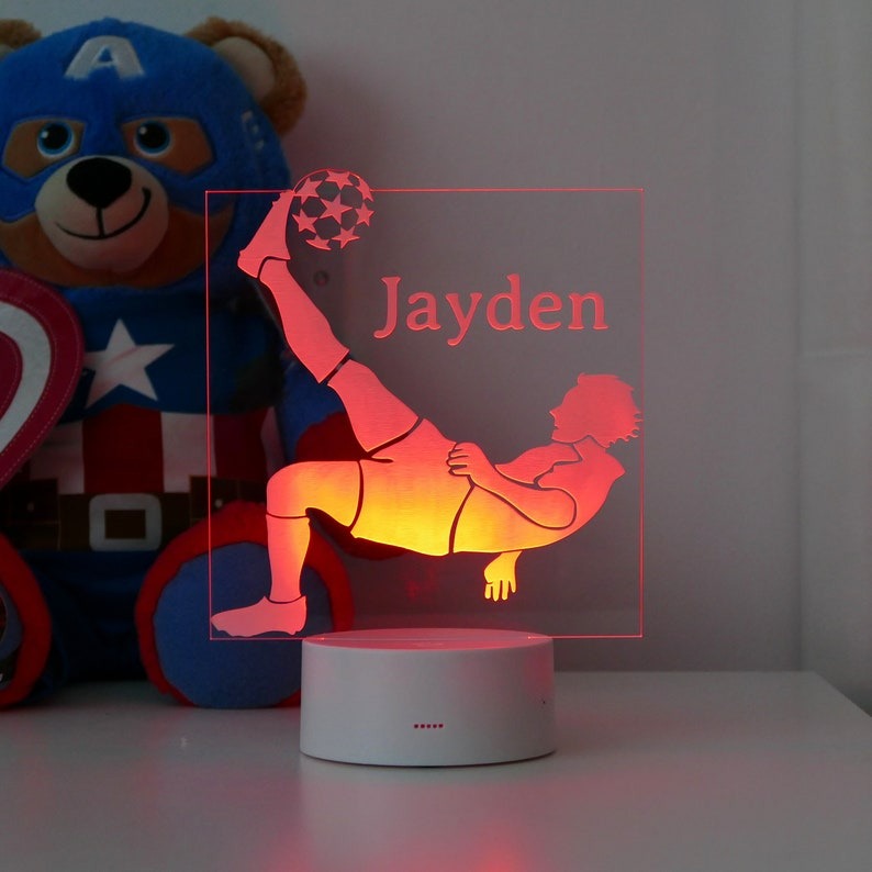 Personalised Football Night Light| Football Night Lamp | Children's Lights | Kids Bedrooms | Football Nursery Decor