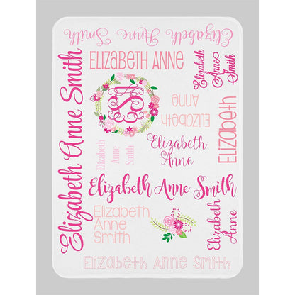 Baby Girl - Personalized Girl Blanket - Monogram Girl Blanket
