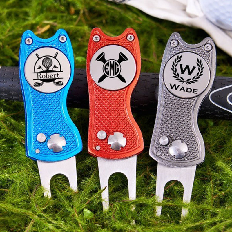 Personalized Golf Divot Tool With Ball Marker,Custom Retractable Divot Tool