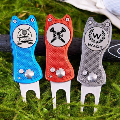 Personalized Golf Divot Tool With Ball Marker,Custom Retractable Divot Tool