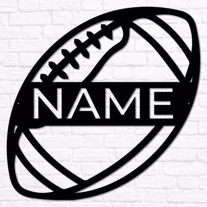 Personalized USA Football Metal Wall Art, Football Sign
