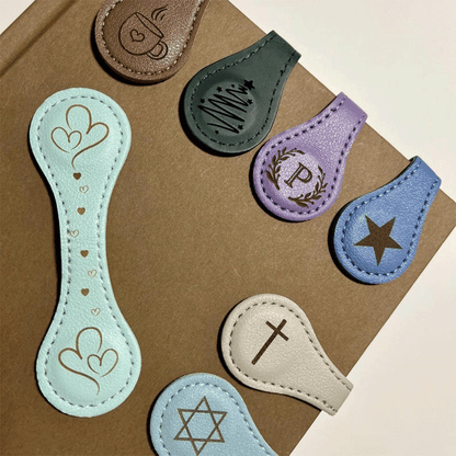Customized Magnetic Leather Bookmark, Personalized Leather name Bookmark, Reader Gift