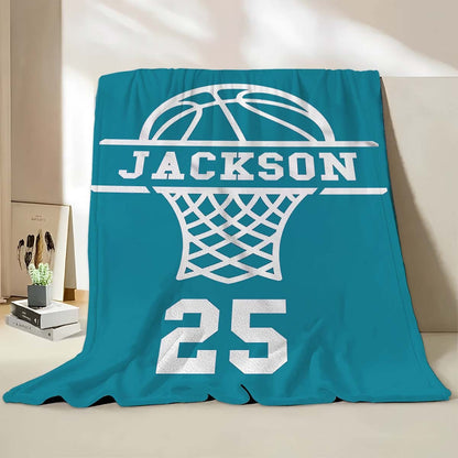 Personalized Basketball Custom Name and Number Blanket