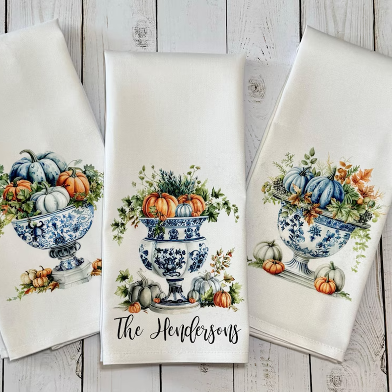 Personalized Fall Kitchen Towel