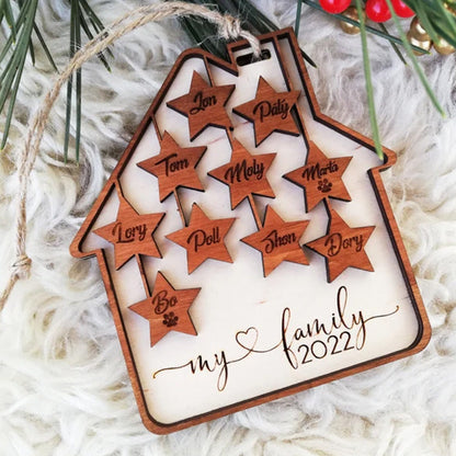 Personalized Christmas tree decor, Holiday wood ornament, Custom House
