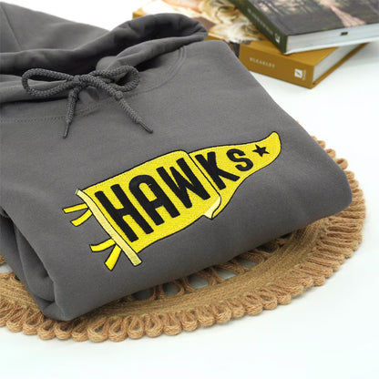 Custom Embroidered Game Day Shirt - Pennant Flag Embroidered Hoodie
