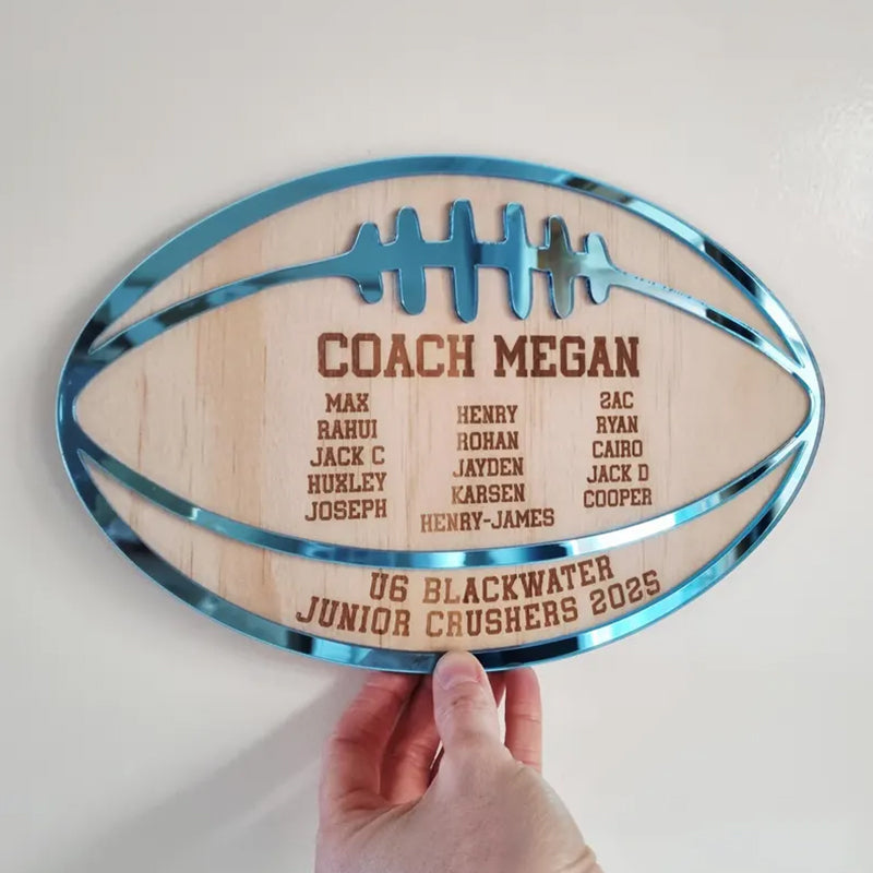 Football Coach Gift, Coach Plaque, Personalised Footy Team Gift
