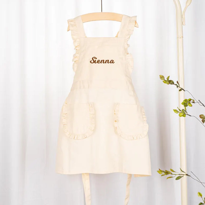 Kids Apron with Embroidered Name Toddler Cooking Apron