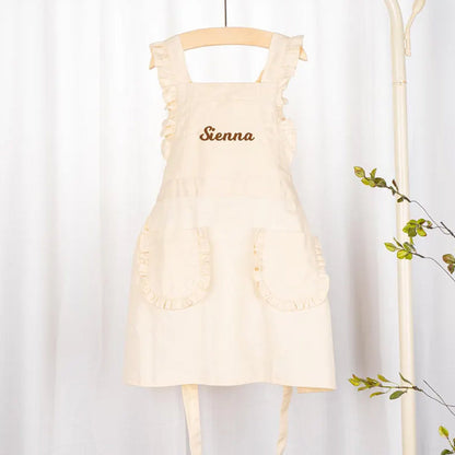 Kids Apron with Embroidered Name Toddler Cooking Apron