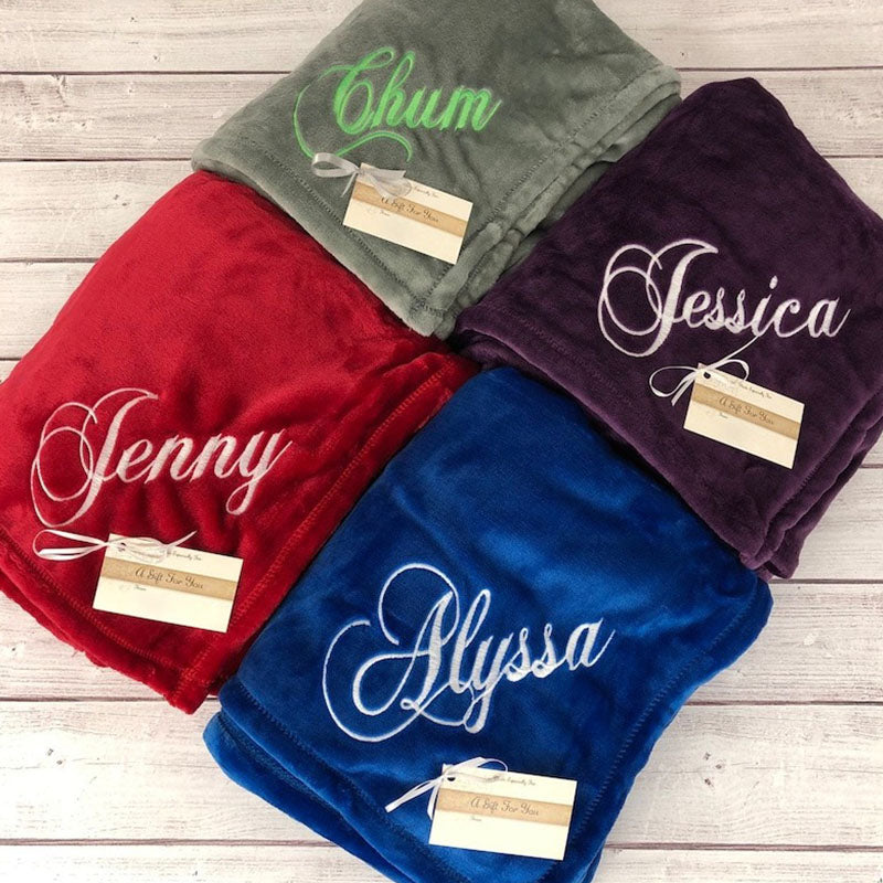 Personalized Custom Soft Blanket with SCRIPT Name