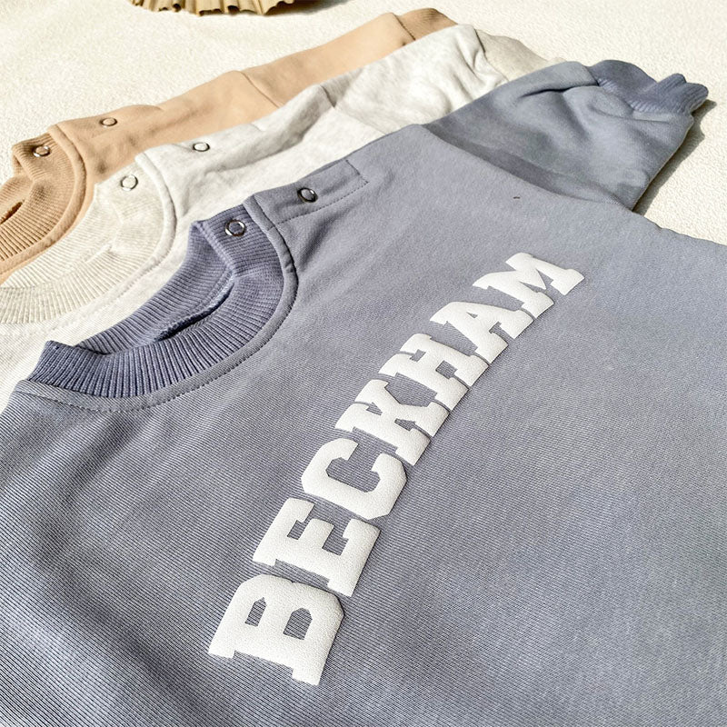 Custom Puff Name Baby Sweatshirt Bodysuit