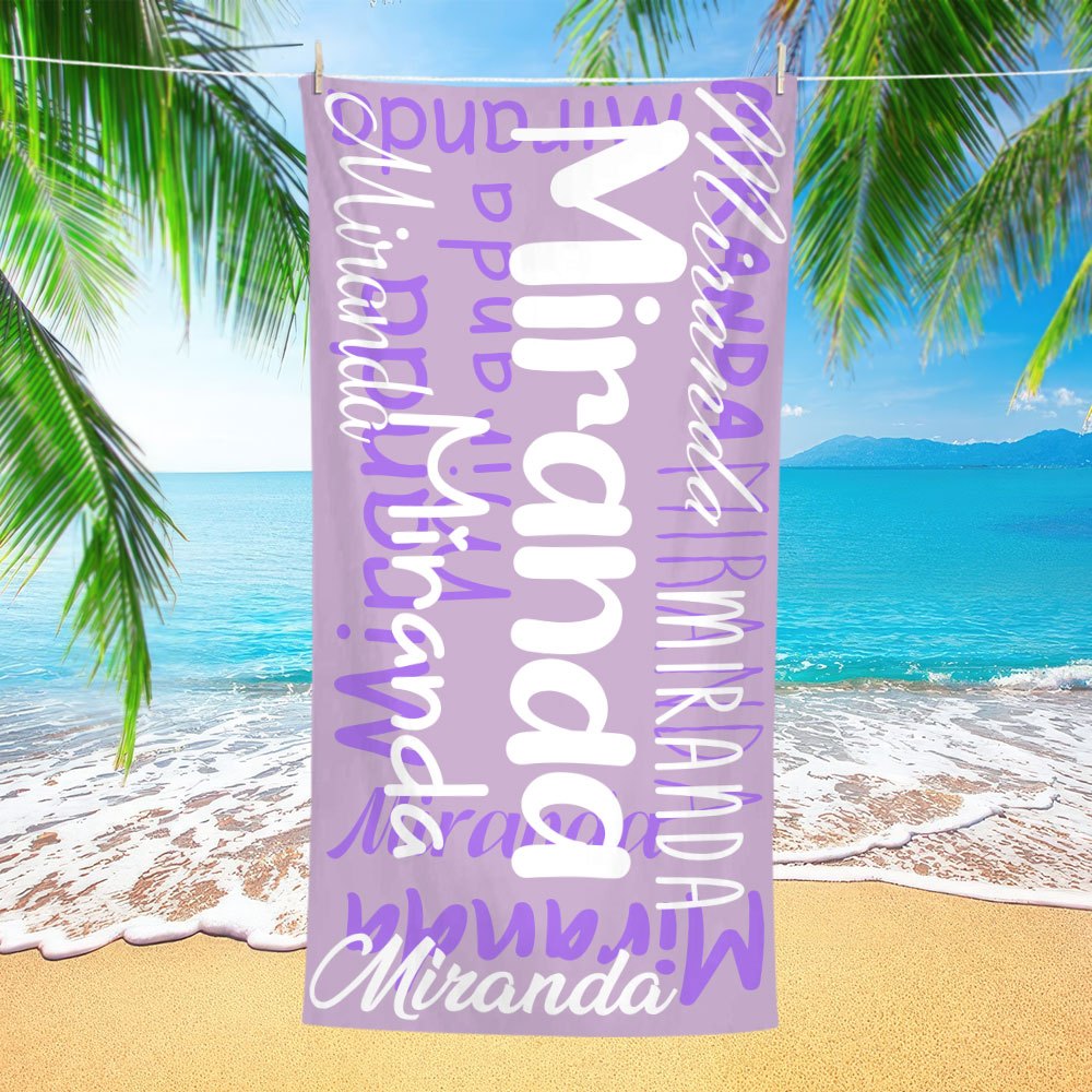 Custom Name Beach Towel - Personalized