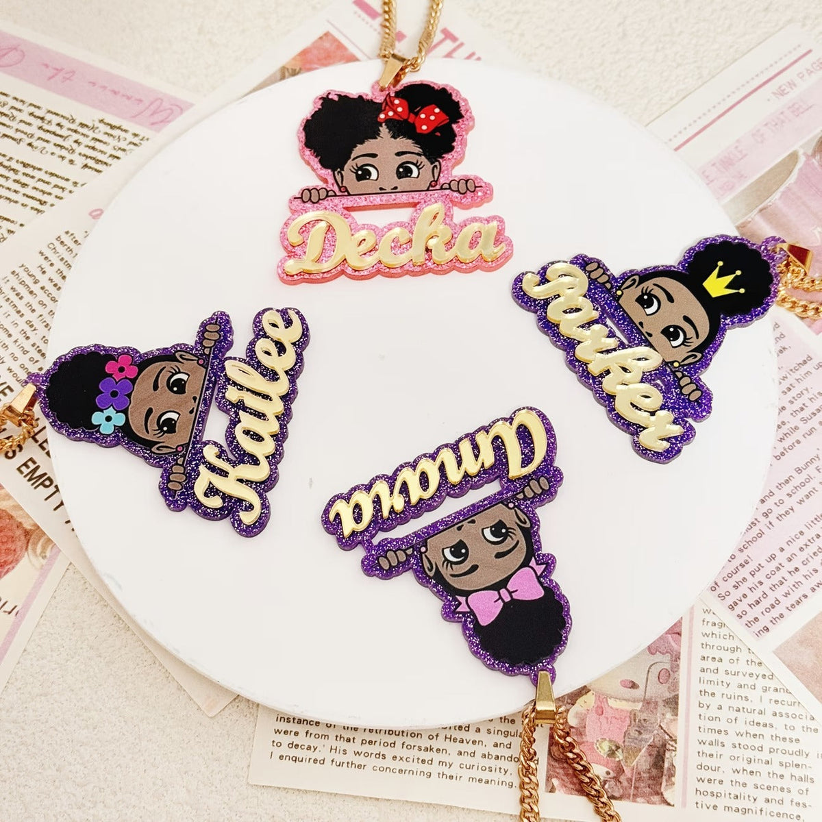 Custom Acrylic Name Necklace Featuring