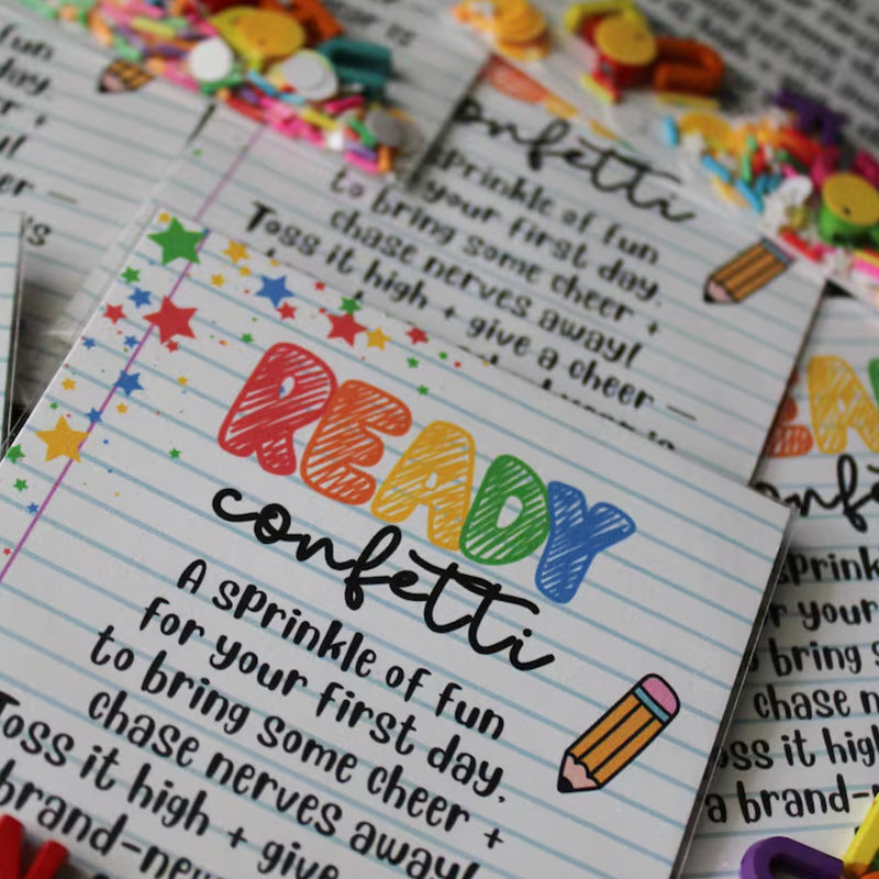 Ready Confetti Back to School Favor – First Day of School Poem Gift