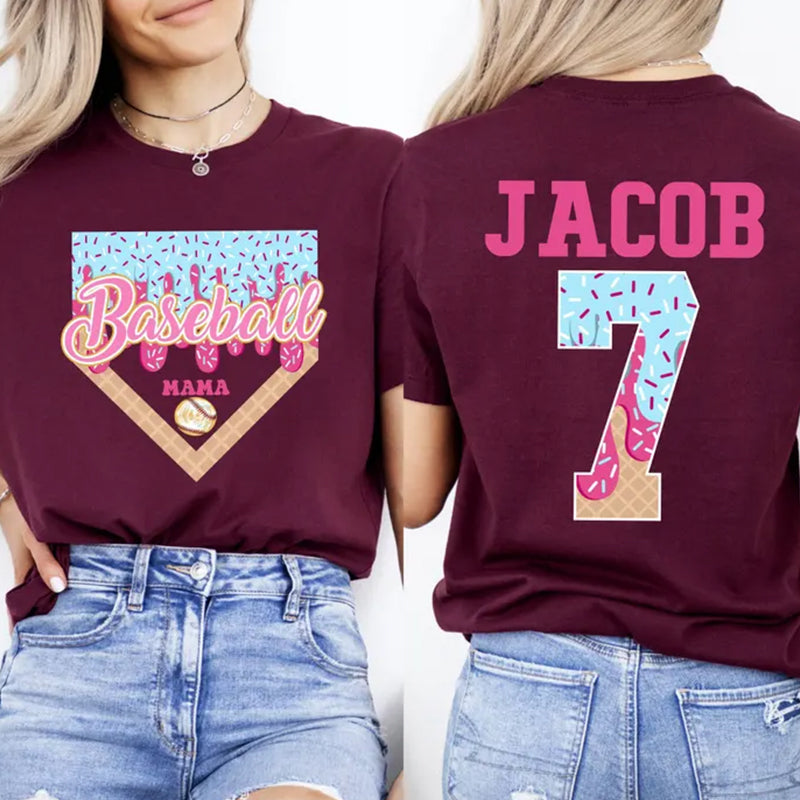 Personalized Baseball Drip Mama Shirt, Custom baseball jersey