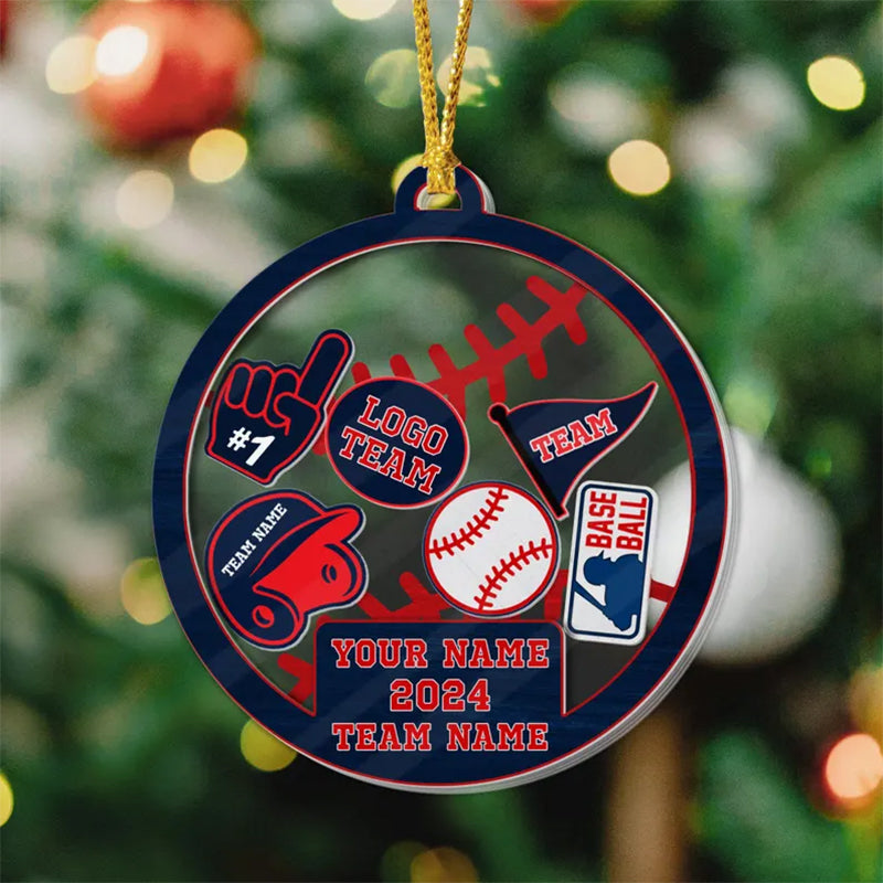 Custom Baseball Christmas Shaker Ornament, Baseball Ornament