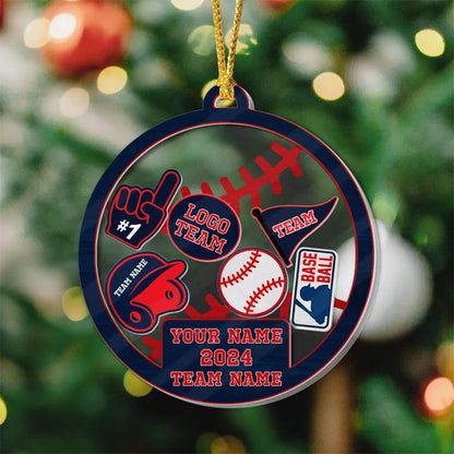 Custom Baseball Christmas Shaker Ornament, Baseball Ornament