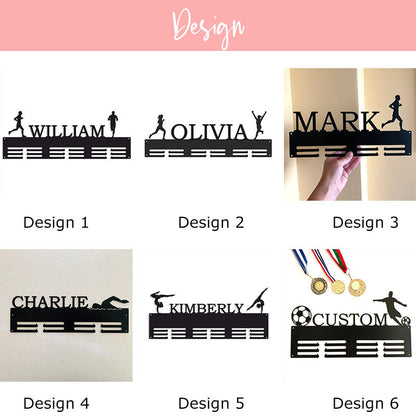 Personalized Running Marathon Medal Holder Custom Name Metal