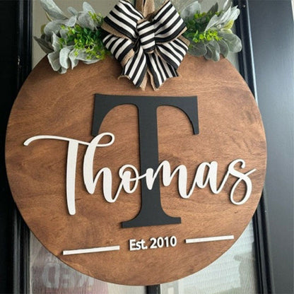 Personalized Door Hanger Front Door Decor